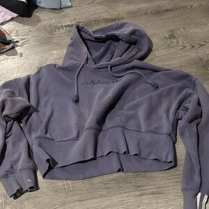 Adidas Women's Lavender Cropped Hoodie